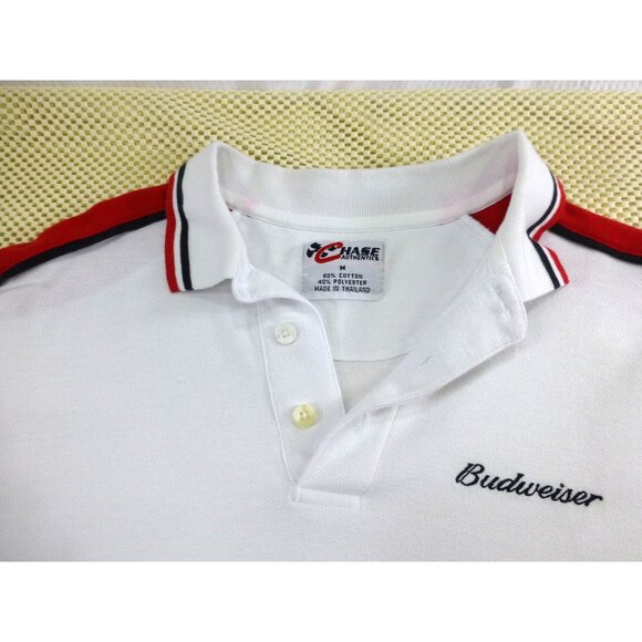 Chase Authentic Men's Polo Shirt Dale Earnhardt Jr. #8 Med Red/White Budweiser - Picture 8 of 11